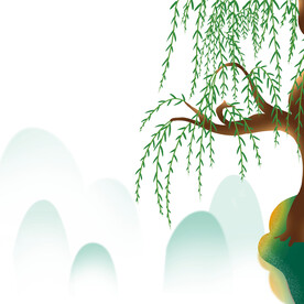 立夏植物风景插画元素