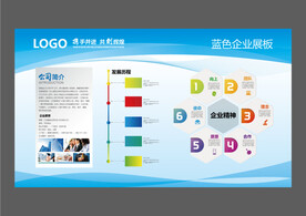 蓝色企业展板