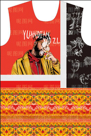 大牌男装印花 分层