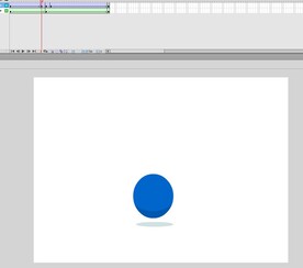 蓝色小球弹跳带阴影动画