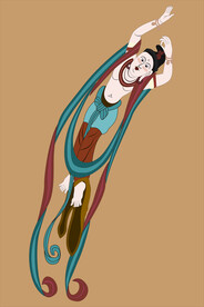 敦煌莫高窟壁画172窟盛唐飞天