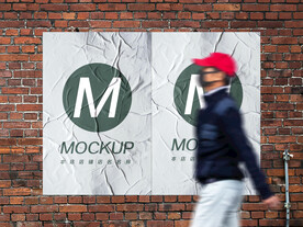 墙壁海报样机