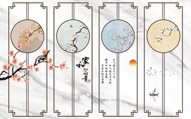 新中式电视背景墙装饰画图片