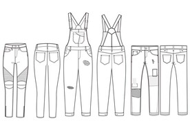 服装设计裤装线稿全集 上