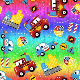 卡通 建筑 小汽车