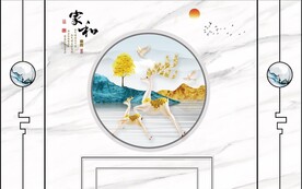 新中式电视背景墙装饰画图片