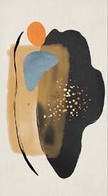 侘寂风抽象几何油画玄关装饰画