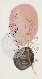 侘寂风抽象几何油画玄关装饰画