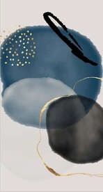 侘寂风抽象几何油画玄关装饰画