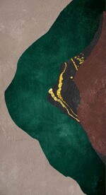 侘寂抽象金色水墨油画玄关背景画