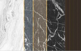 现代风抽象几何大理石拼花电视墙