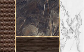 现代风抽象几何大理石拼花电视墙