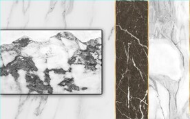 现代风抽象几何大理石拼花电视墙