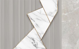 现代风抽象几何大理石拼花电视墙