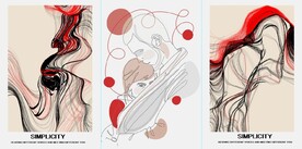 北欧抽象线条爱情情侣装饰无框画