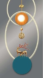 北欧抽象几何光影麋鹿玄关背景墙