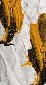 北欧抽象浮雕桔色油漆油画装饰画