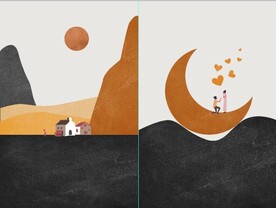 晶瓷北欧抽象爱情情侣装饰无框画