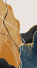 侘寂抽象金色水墨油画玄关装饰画