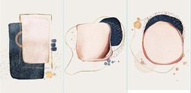 现代北欧风抽象彩色水墨装饰油画