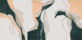 现代北欧风抽象橙色水墨装饰油画