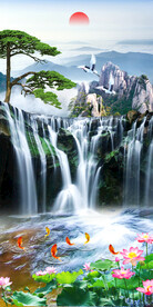 竖幅山水画