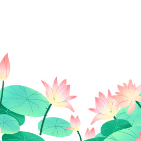 荷花装饰国潮元素