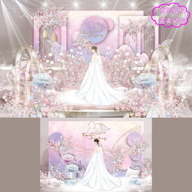 蓝粉色婚礼设计