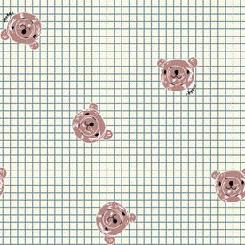 卡通 格子 熊头