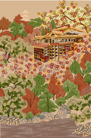 日本风景清水寺美景枫叶布织东京