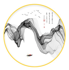 圆形装饰画 新中式