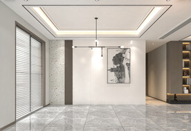 现代极简餐厅背景墙场景空景