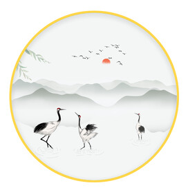 山水画 圆形挂画