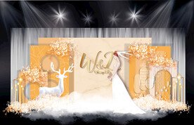 橘色婚礼效果图