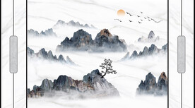 水墨山水背景墙