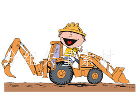挖掘机卡通