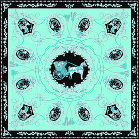 马车 链条 方巾 