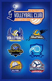 矢量排球运动图标设计