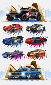 矢量手绘城市机车系列