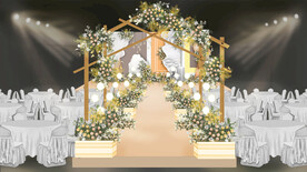 橙黄色婚礼效果图