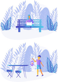 公园休闲娱乐办公人物