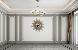 美式欧式客厅空场景