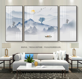 卧室装饰画群山图客厅背景画挂画