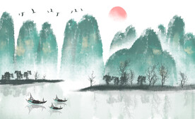 山水画 晶瓷画 新中式