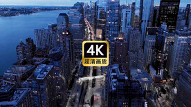 航拍现代城市群街道夜景