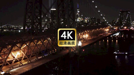  航拍现代城市群街道夜景