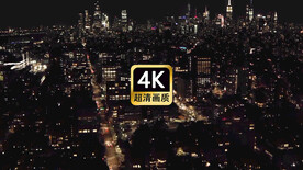 航拍现代城市群街道夜景