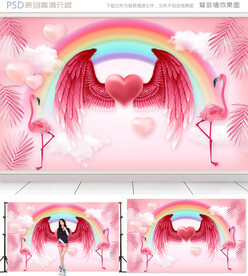 天使翅膀网红背景墙