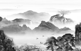 国画高端新款山水 文件分层 