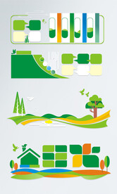 绿色环保健康运动文化墙 